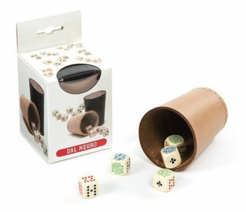 Dal Negro poker cup with dice 13 x 8 cm leather_boxshot
