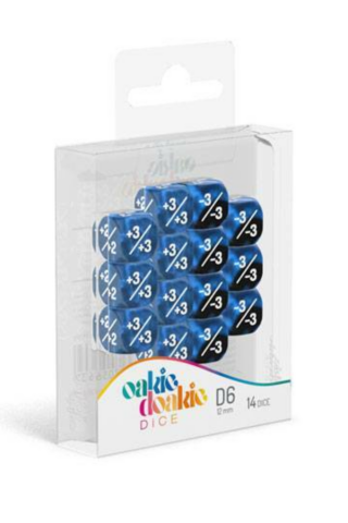 Oakie Doakie Dice D6 Dice 12 mm Marble/Gemidice Positive & Negative - Blue (14)_boxshot