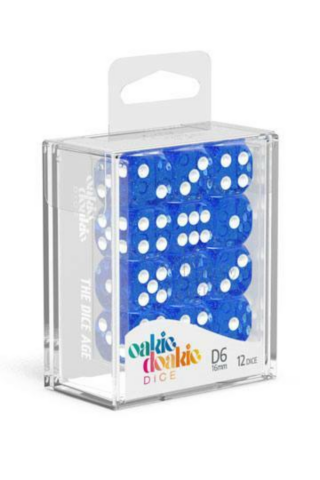 Oakie Doakie Dice D6 Dice 16 mm Speckled - Blue (12)_boxshot