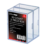 2-Piece 50 Count Clear Card Storage Box, 2 Pack
