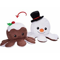 Reversible Octopus (30 cm) - Christmas: Snowman / Cake