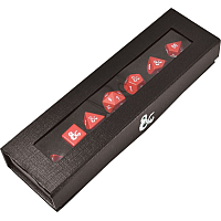 D&D Heavy Metal Dice Red & White RPG Dice Set