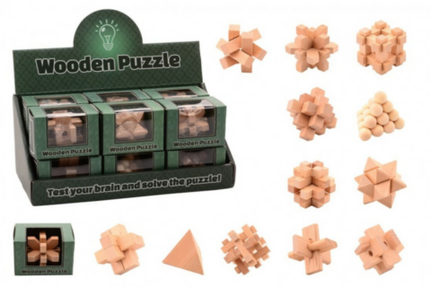 Brainteaser mwooden puzzle (7.5x7.5cm) _boxshot