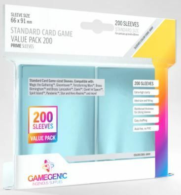 (66x91 mm) Gamegenic - Clear/Prime Standard Sleeves Value pack 200_boxshot