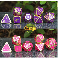 Color Change Metal Dice - Wizard (Gold Purple and Pink Change)