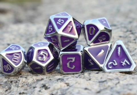 7 Metal Dice Color Changing - WIZARD (Silver Blue and Violet Shift)_boxshot