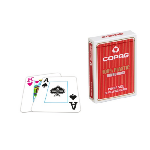Copag Poker Size - Jumbo Index, 100% Plastic (Red)_boxshot