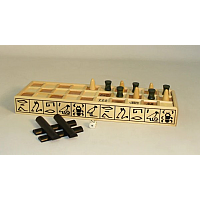 Senet Wood Senet with Playing Sticks and Die