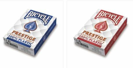 Bicycle Prestige Jumbo poker cards Red or Blue, 100% plastic_boxshot