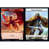 Dragon // Human Warrior (Foil) [Token]