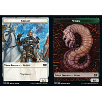 Knight // Worm (Foil) [Token]