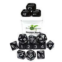 15D Opaque Black w/white Polyhedral Dice